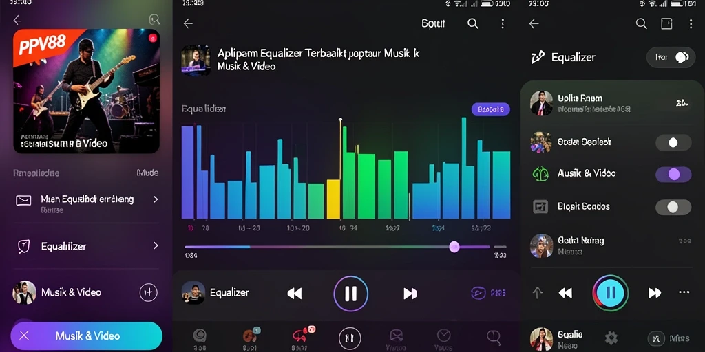 Antarmuka PPV88 yang intuitif untuk pengaturan Equalizer.
