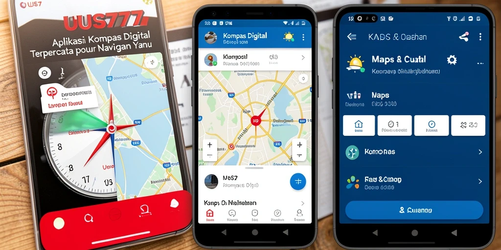 Tampilan antarmuka UUS777 yang intuitif untuk navigasi kompas digital.