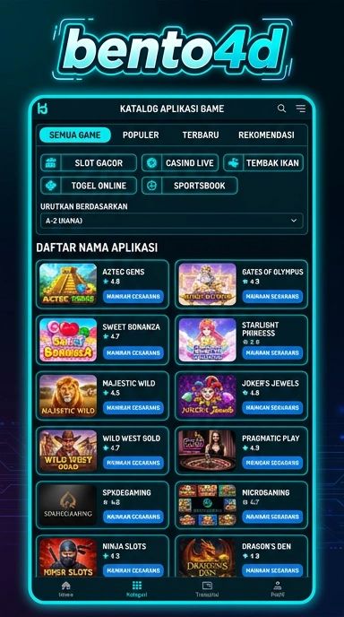 Tampilan katalog aplikasi bento4d