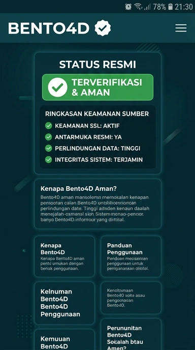 Tampilan kanal resmi bento4d